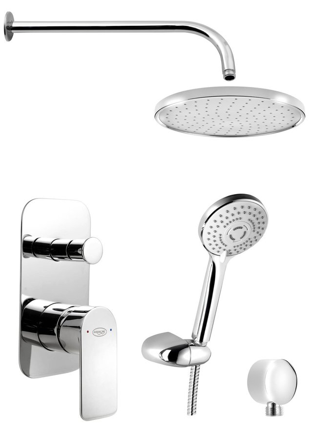 Aqualine DAPHNE podomítkový sprchový set s pákovou baterií, 2 výstupy, chrom