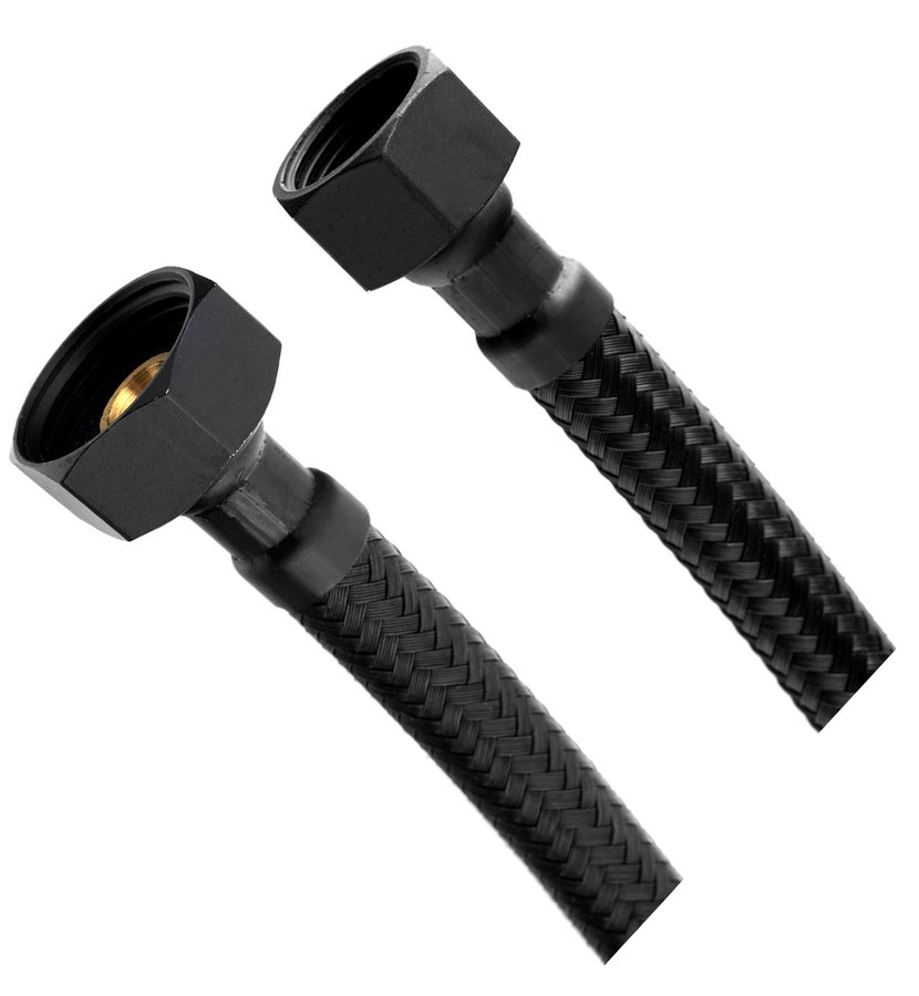 Aqualine Flexibilní nerezová hadice FxF 3/8"x1/2", 60cm, černá mat