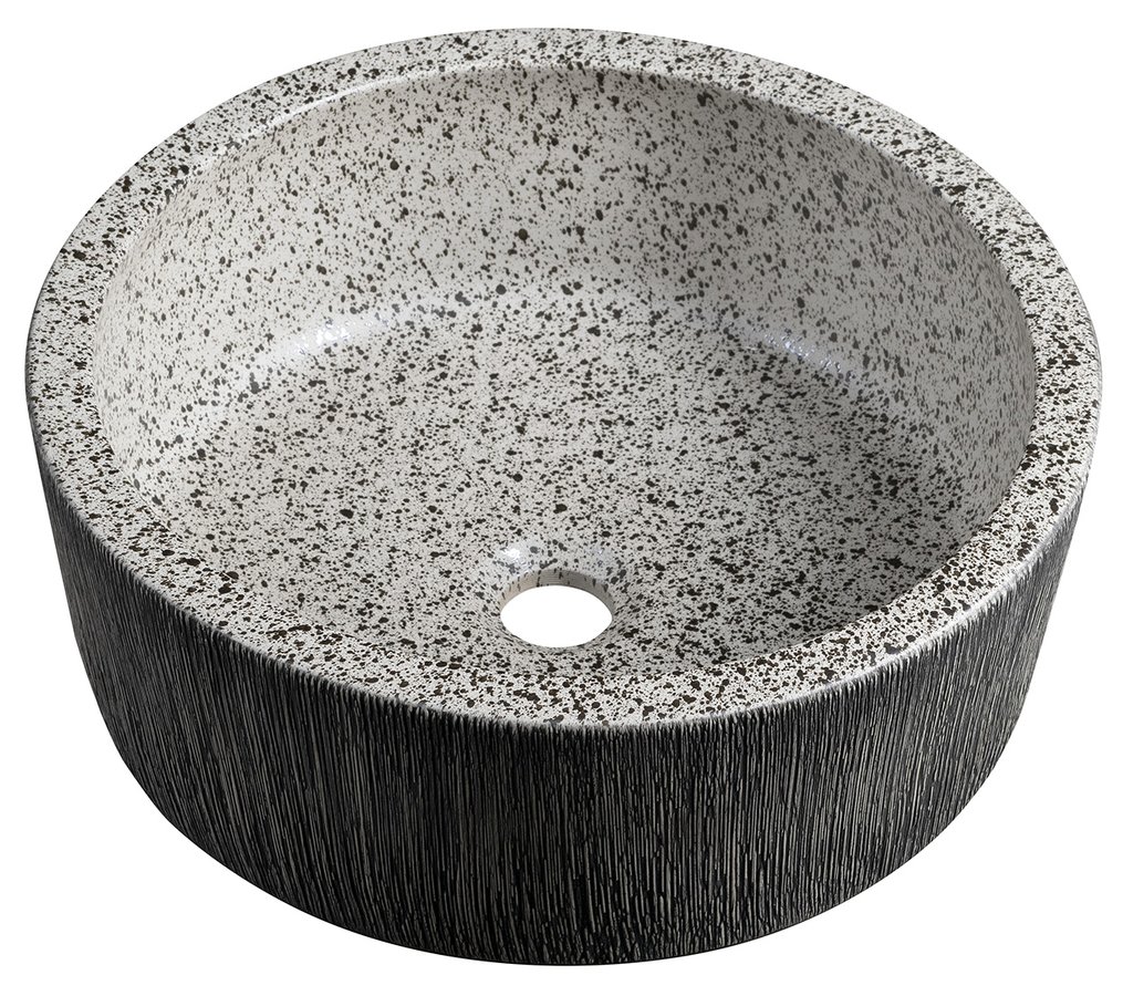 Levně Sapho PRIORI keramické umyvadlo na desku, Ø 41cm, granit