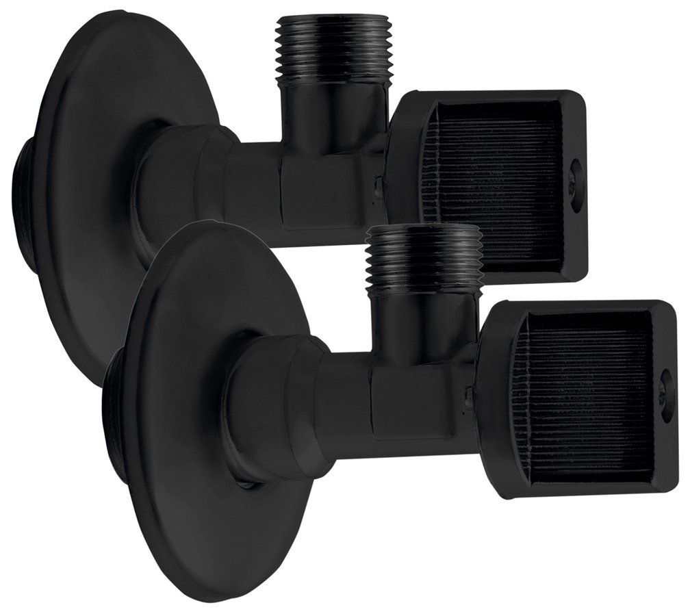 Aqualine Rohový kulový ventil 1/2"x3/8", pár, černá mat