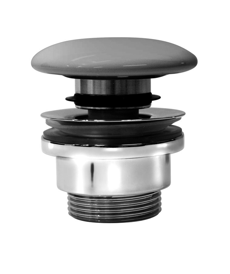 Levně GSI umyvadlová výpust 5/4“, click-clack, keramická zátka, 5-65mm, cenere mat