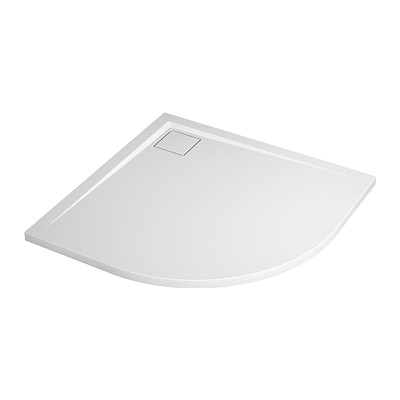 Levně RONAL LIVADA W20R5508004; 80x80x3;5 cm; čtvrtkruhová sprchová vanička z litého mramoru; bílá (Sanswiss)