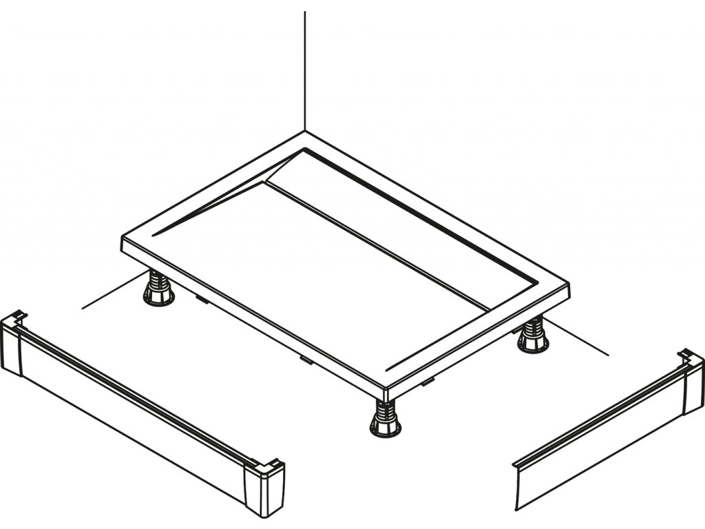 Ronal PWIL07010004 Přední panel L hliníkový pro obdélníkovou vaničku 70×100 cm - bílý (Sanswiss)