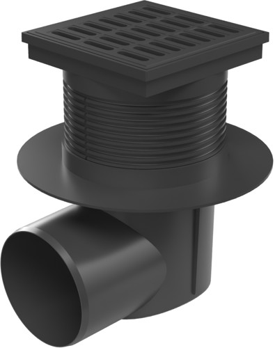 Levně Chuděj Kanalizační vpust boční DN110 s límcem; vodní hladina; plastová mřížka 150x150 mm (Gule boční DN110 s plastovou mřížkou a límcem)