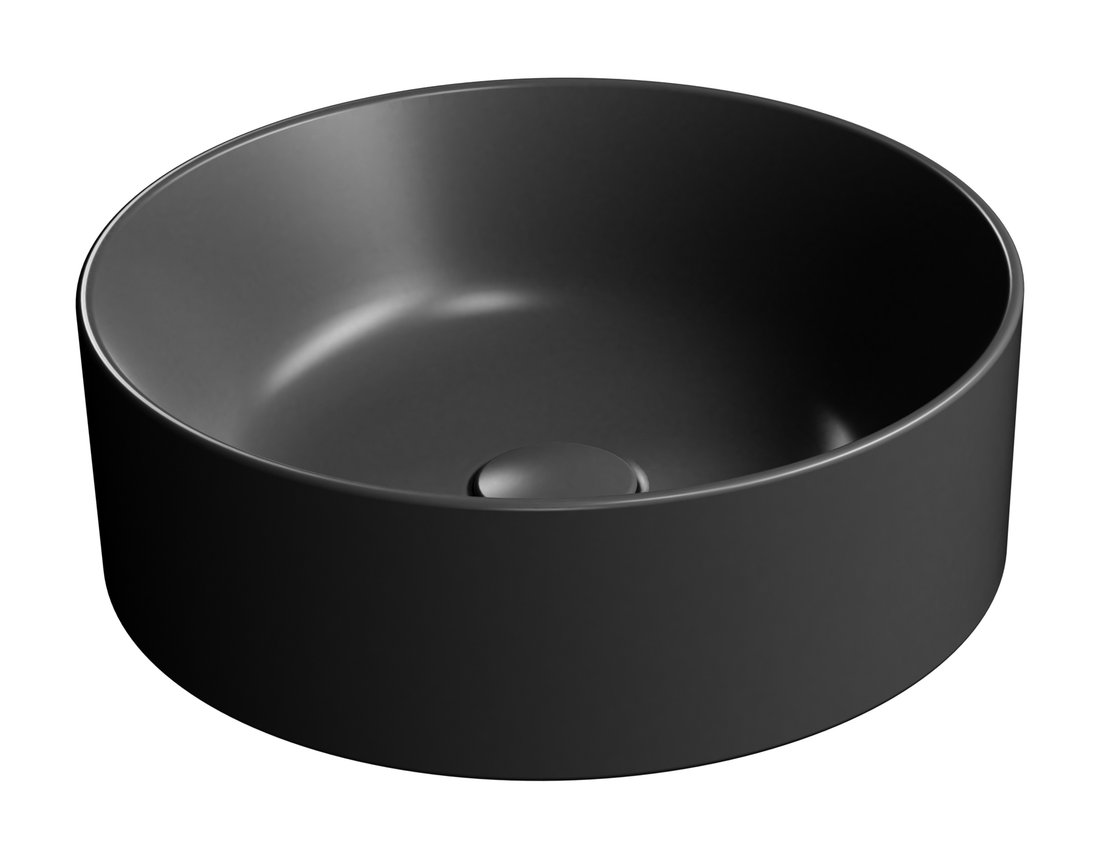GSI KUBE X keramické umyvadlo na desku, průměr 40cm, černá mat
