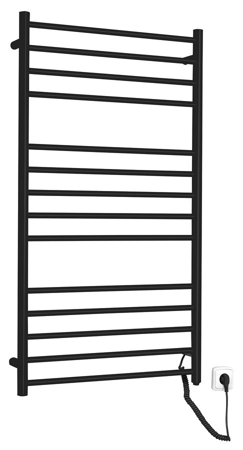 Sapho REDONDO elektrický sušák ručníků; kulatý; 630x1160 mm; 130 W; černá