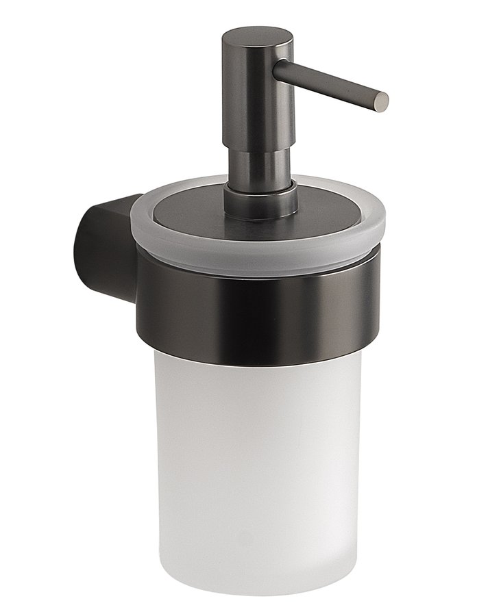 Gedy PIRENEI dávkovač mýdla 110 ml, mléčné sklo, gun metal