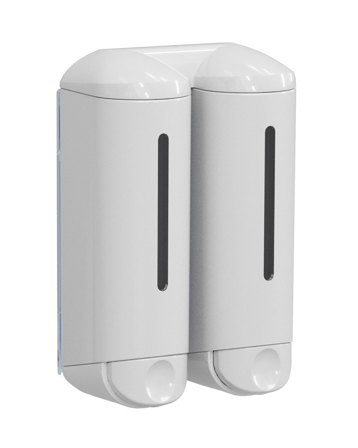 Levně MARPLAST SHOWER MEDIUM dvojitý dávkovač tekutého mýdla, 2x250ml, bílá
