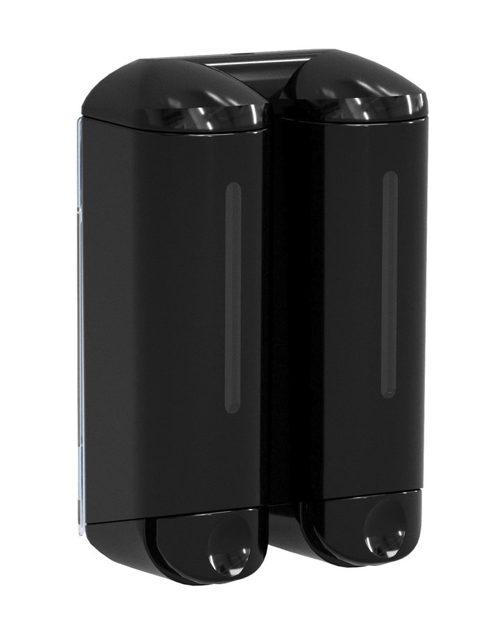 Levně MARPLAST SHOWER MEDIUM dvojitý dávkovač tekutého mýdla, 2x250ml, černá