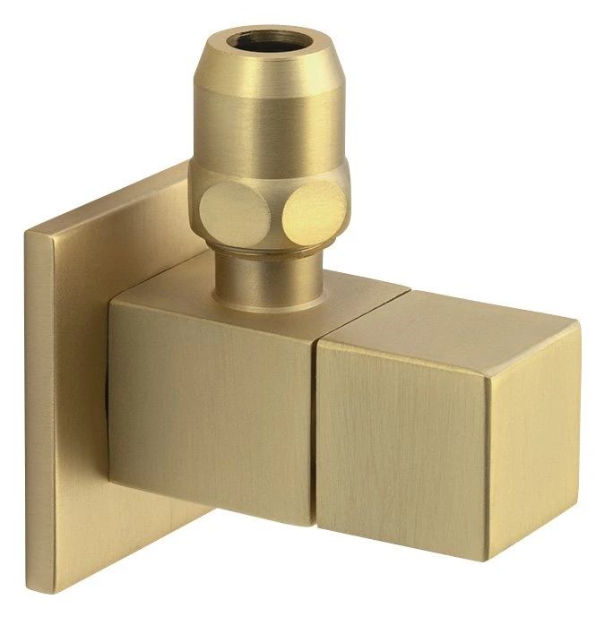 Sapho Rohový ventil s matkou, hranatý, 1/2"x3/8", zlato mat