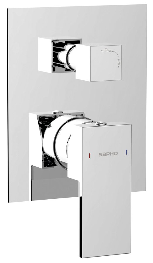 Levně Sapho CUBEMIX podomítková sprchová baterie, 2 výstupy, chrom