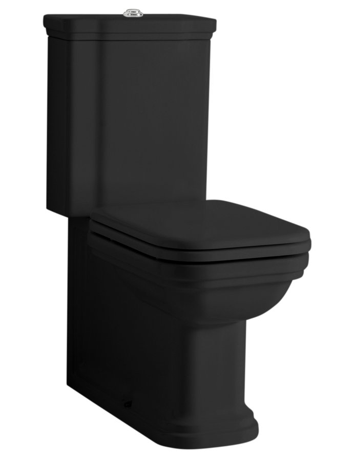 Levně Kerasan WALDORF WC kombi, spodní/zadní odpad, černá-chrom