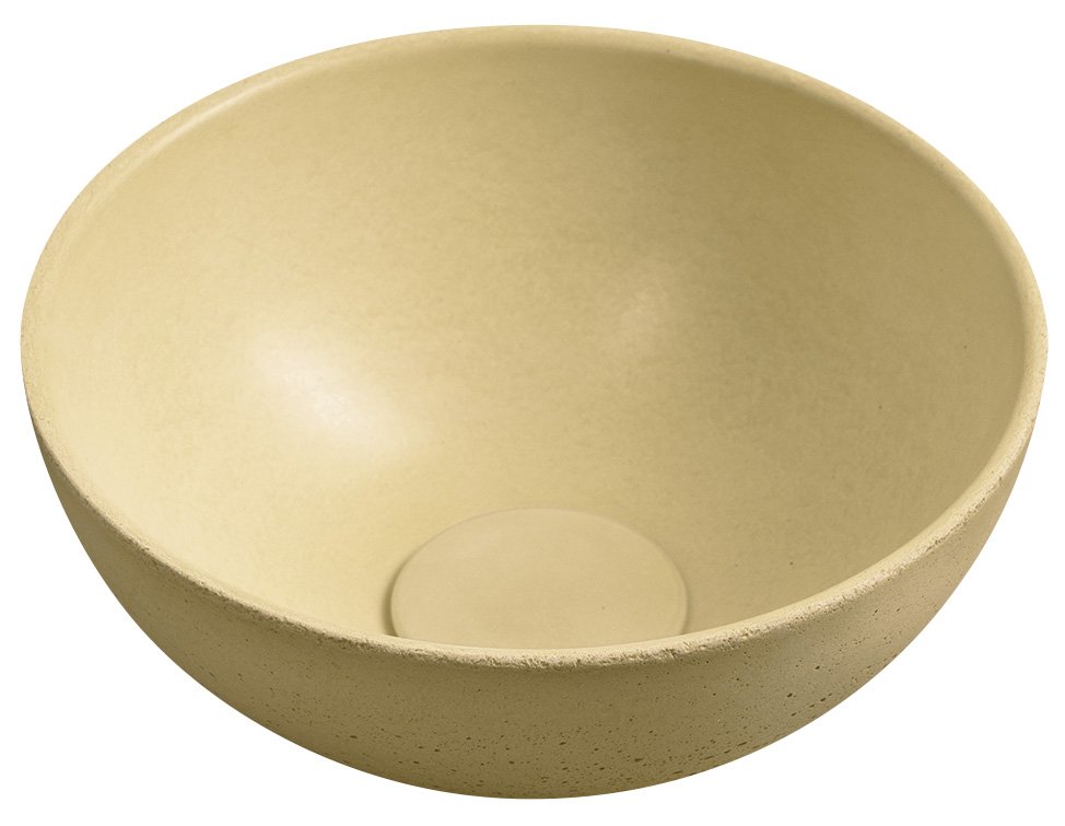 Sapho MINOR betonové umývátko na desku, Ø 26cm, žlutá mat