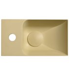 Levně Sapho PICCOLINO betonové umývátko 30,8x17cm, baterie vlevo, žlutá mat