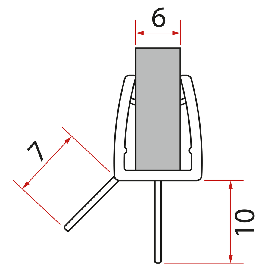 Gelco Spodní těsnění na dveře, sklo 6mm, 1000mm