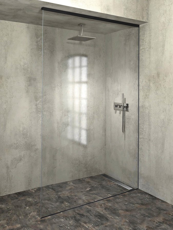 Polysan ARCHITEX sada pro neviditelné uchycení skla, podlaha-stěna-strop, 1610x2600mm, černá mat