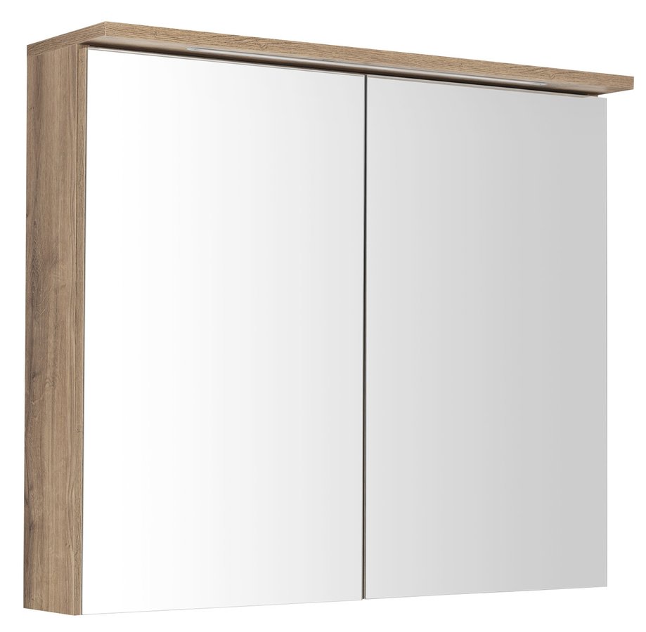 Levně Aqualine KAWA STRIP galerka s LED osvětlením 80x70x22cm, dub emporio