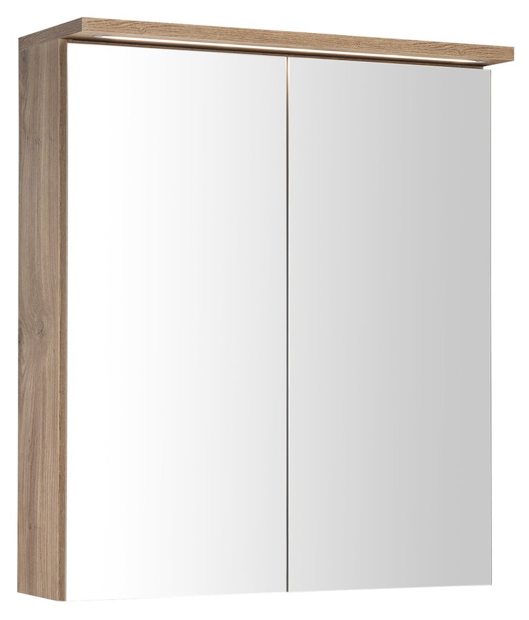 Levně Aqualine KAWA STRIP galerka s LED osvětlením 60x70x22cm, dub emporio
