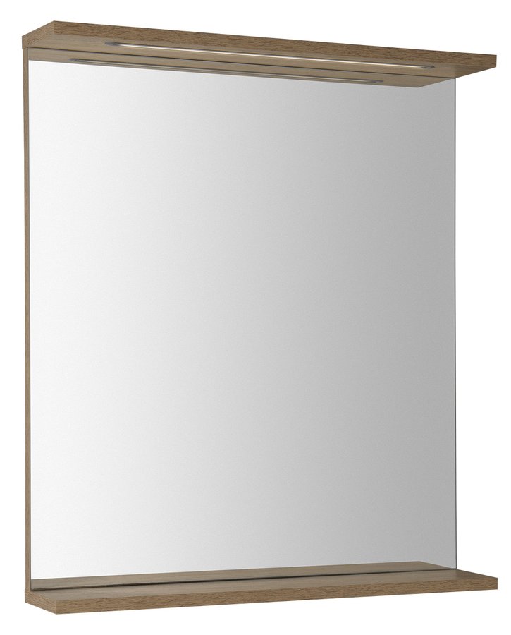 Levně Aqualine KORIN STRIP zrcadlo s LED osvětlením 60x70x12cm, dub platin