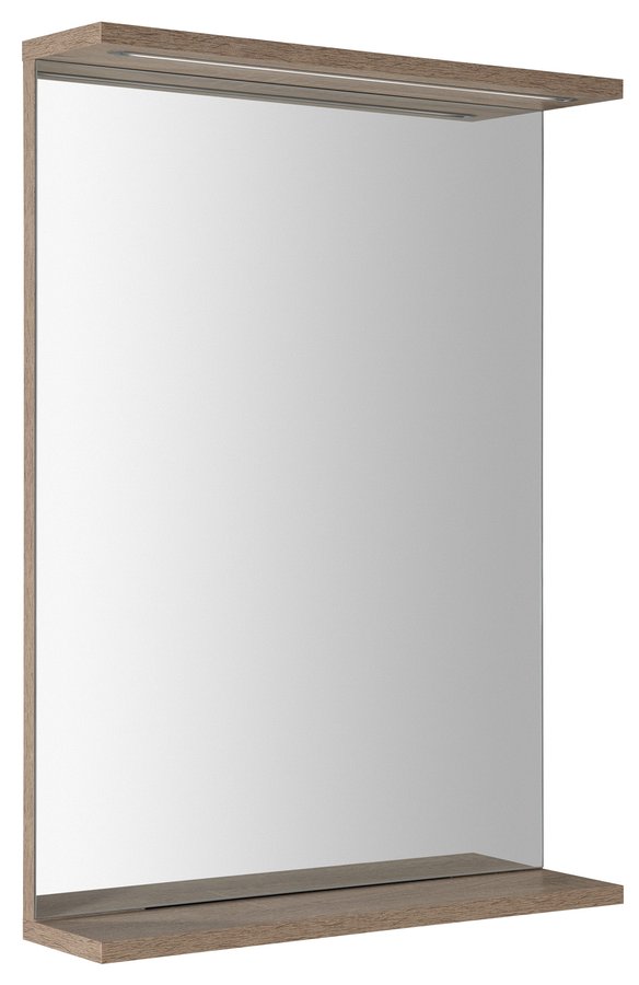 Levně Aqualine KORIN STRIP zrcadlo s LED osvětlením 50x70x12cm, dub platin