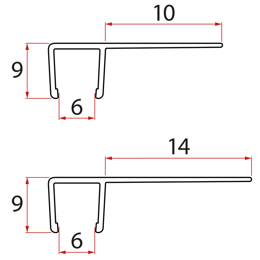 Polysan Set svislých těsnění pro sklo 6/6mm, 1900mm (2ks)