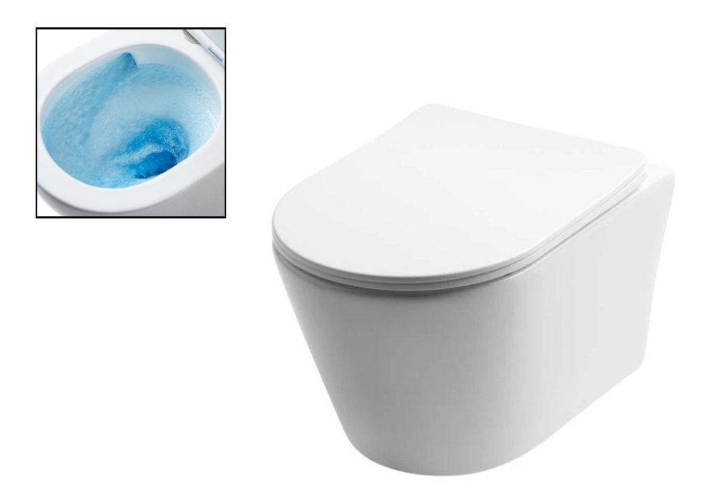 Eco produkty Závěsné WC Tornado se splachováním vodním vírem, včetně sedátka Soft-close