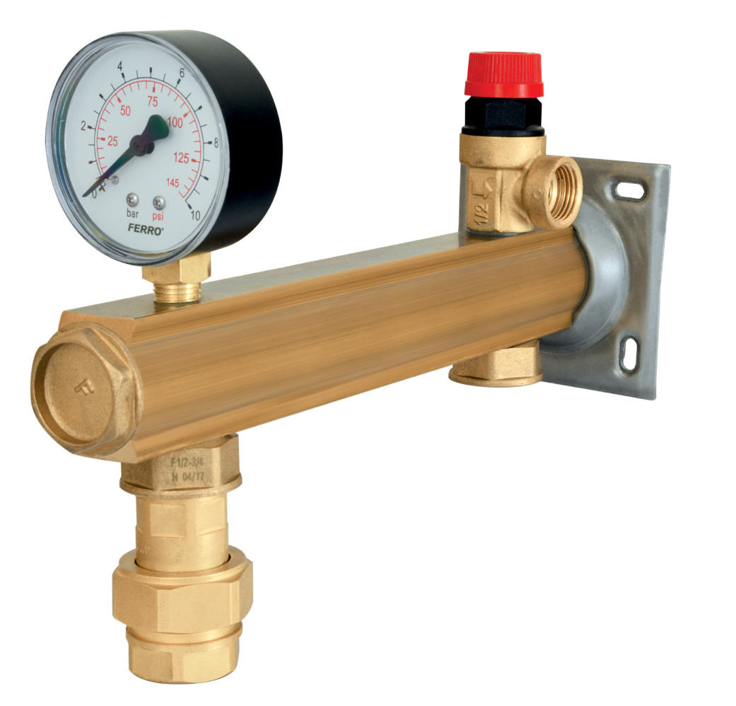 Levně Novaservis Bezpečnostní skupina pro pitnou vodu s připojením, délka 271 mm, vstupy 2 x 3/4", 6 BAR