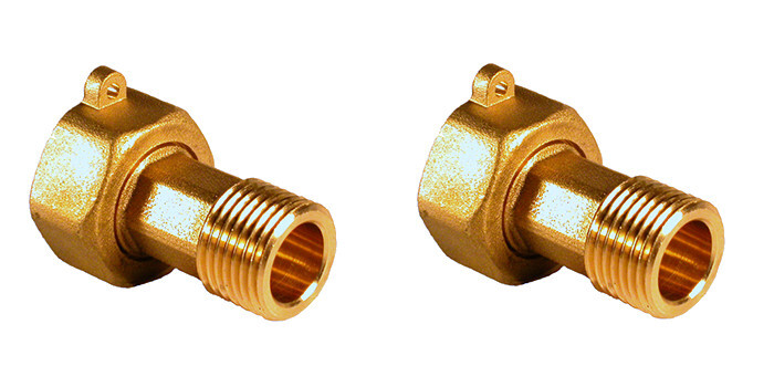 Eco produkty Mosazné půlšroubení k vodoměru 5/4" Sada 2 ks - připojovací šroubení k vodoměru
