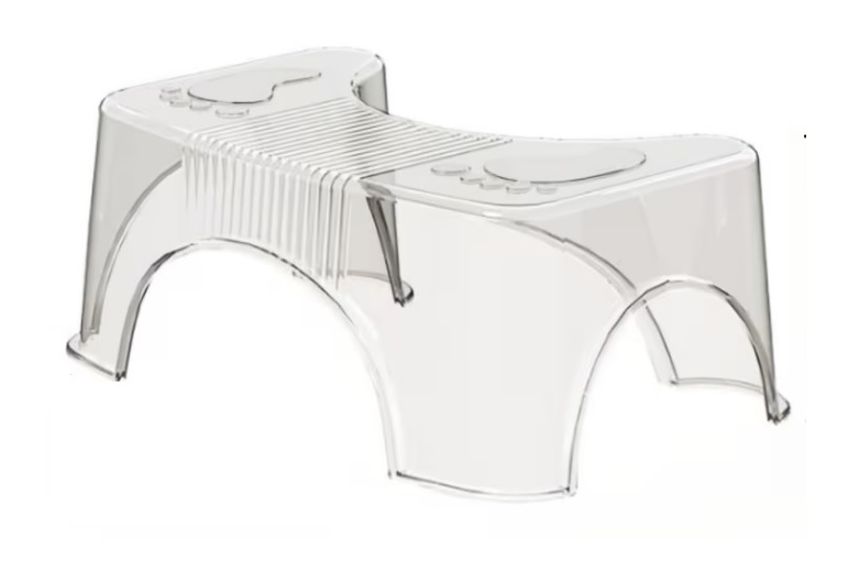 Eco produkty Toaletní stolička na wc Crystal, záchodová stolička pro zdravější vyprazdňování, podstavec k toaletě - PODNOŽKA PŘI SEZENÍ NA TOALETĚ