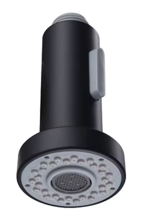 Eco produkty Náhradní dřezová výsuvná sprcha ke kuchyňské baterii s přepínáním proudu, černá, antivápenné gumové trysky