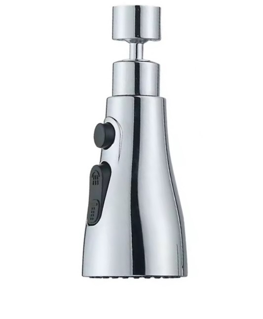 Eco produkty Spiral dřezová přepínací sprcha, perlátor s kloubem ke kuchyňské baterii (M22x1 nebo M24x1), spirálový proud, přepínání, 3 programy, chrom