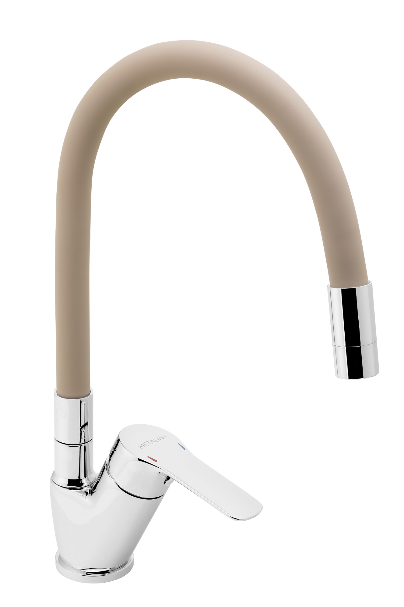 Novaservis Dřezová baterie s béžovým flexi ramenem Metalia 54, chrom