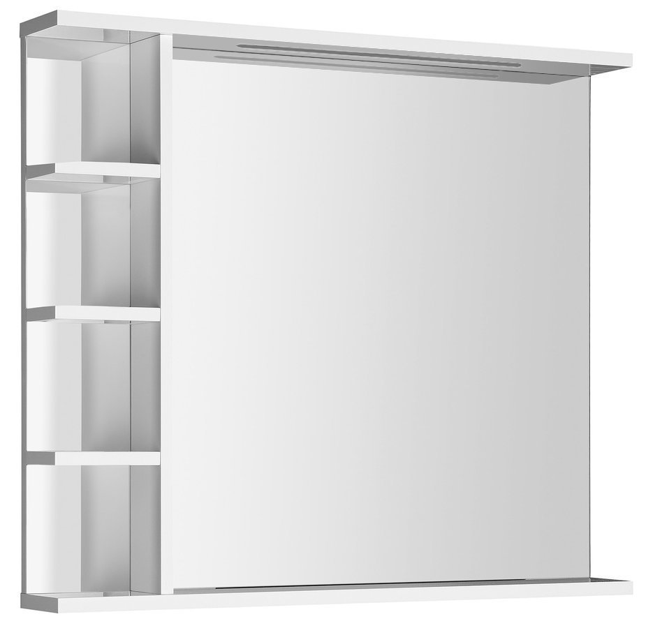 Levně Aqualine KORIN STRIP zrcadlo s LED osvětlením a policemi 80x70x12cm