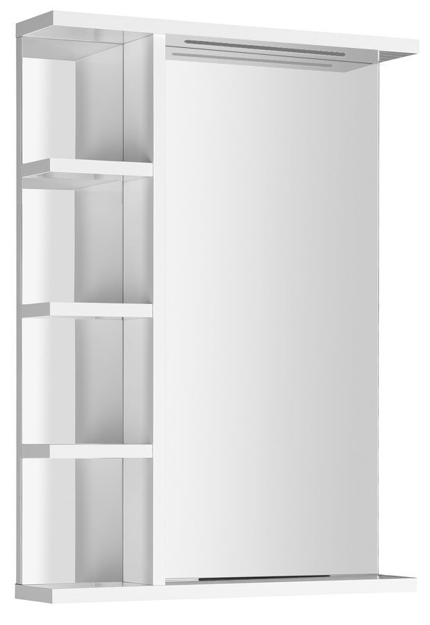 Levně Aqualine KORIN STRIP zrcadlo s LED osvětlením a policemi 50x70x12cm