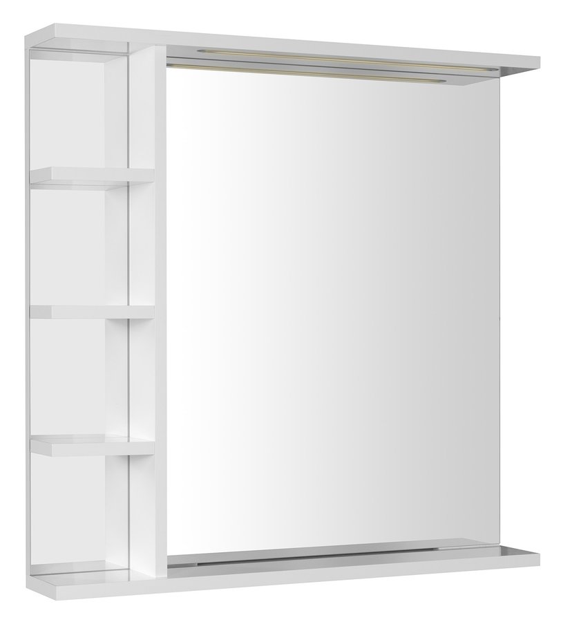 Levně Aqualine KORIN STRIP zrcadlo s LED osvětlením a policemi 70x70x12cm