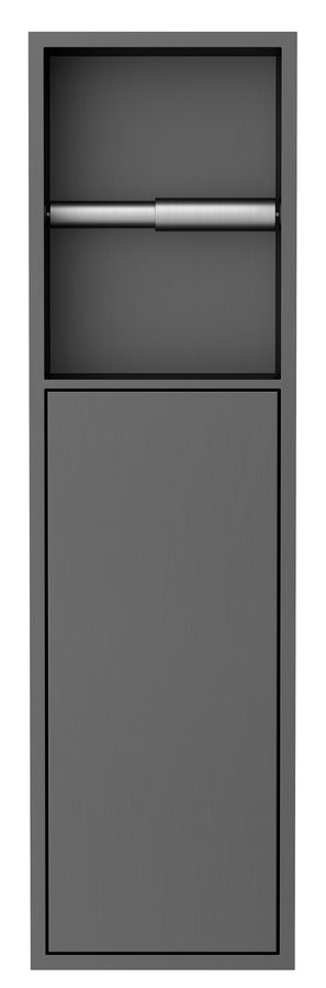 Levně Sapho DENBO zapuštěný držák toaletního papíru do obkladu, 600x170 mm, nerez, gun metal