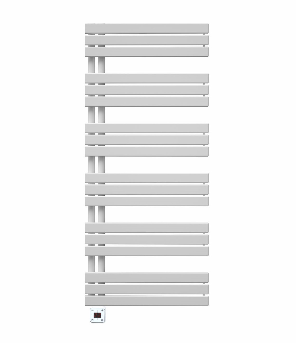 ELÍZ Elektrický koupelnový radiátor 60 x 139 cm; příkon 800 W; se zabudovanou topnou tyčí; elektronické ovládání; bílá barva (Elíz EBR 800 AG-W)