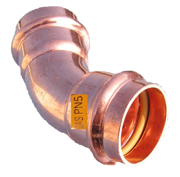 Levně Press měděný oblouk lisovací 42/45 FF - lisovací koleno 42 mm/45° FF pro vodu; topení a plyn