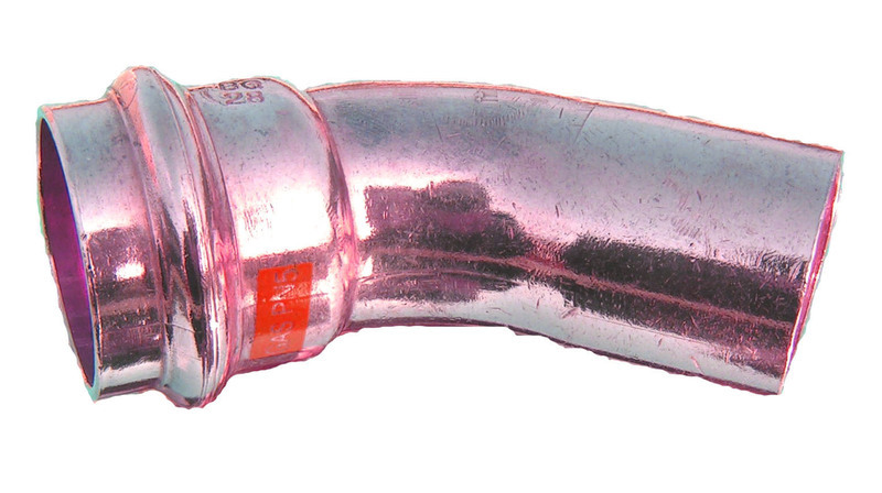 Levně Press měděný oblouk lisovací 35/45 MF - lisovací koleno 35 mm/45° MF pro vodu; topení a plyn