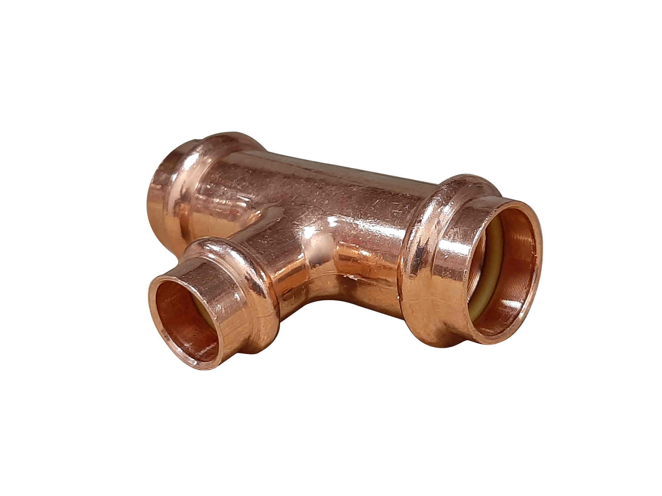 Levně Press měděný T-kus redukovaný lisovací 54x42x54 FFF - lisovací T kus 54/42/54 mm pro vodu; topení a plyn