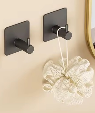 Eco produkty SQUARE HOOK  BLACK samolepící háček hranatý; černá barva