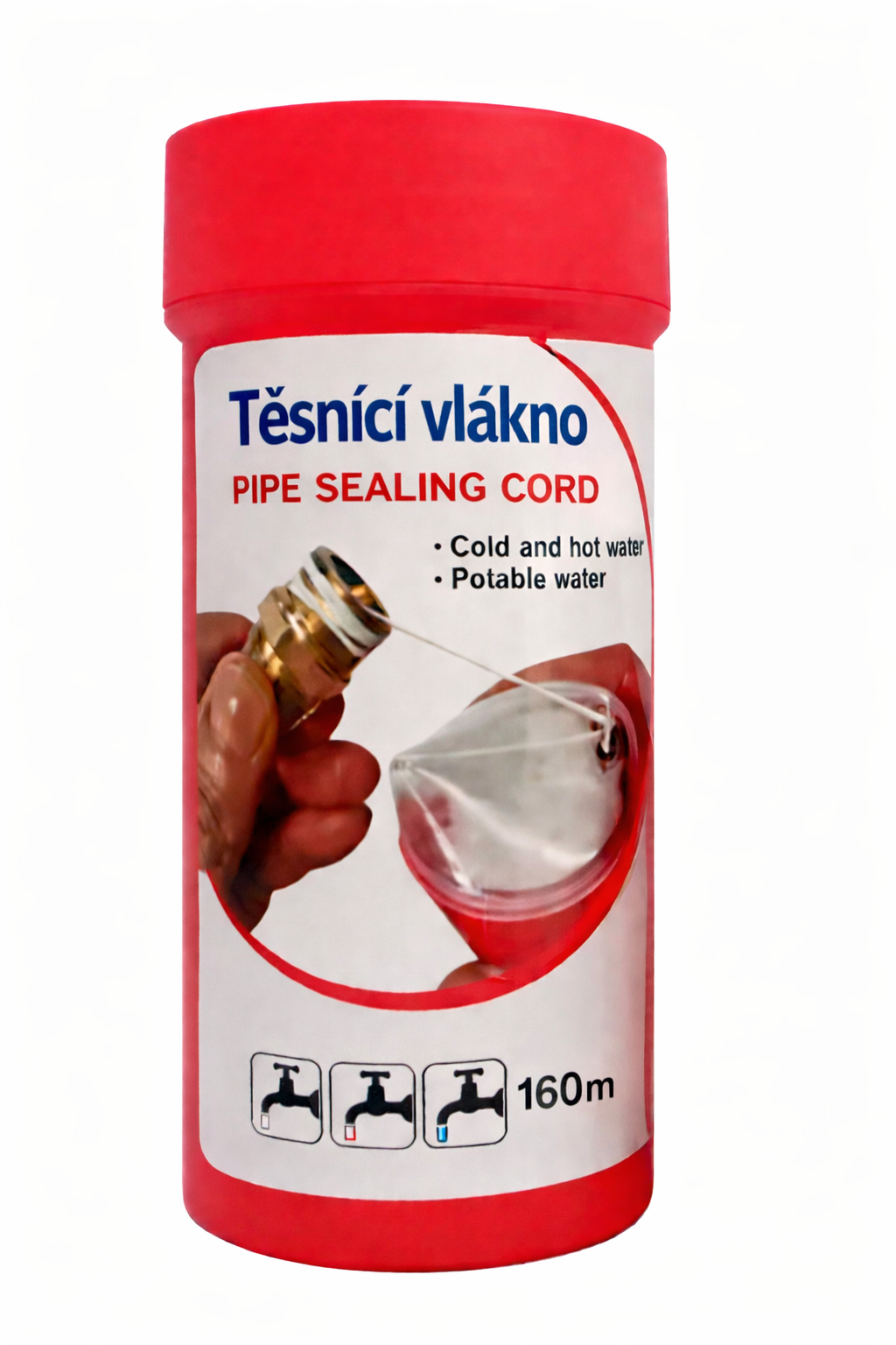 Eco produkty Těsnící vlákno 160 m do závitů VODA a TOPENÍ - šňůra na závity pro utěsňování závitů kovových a plastových trubek a armatur, použití VODA a TOPENÍ