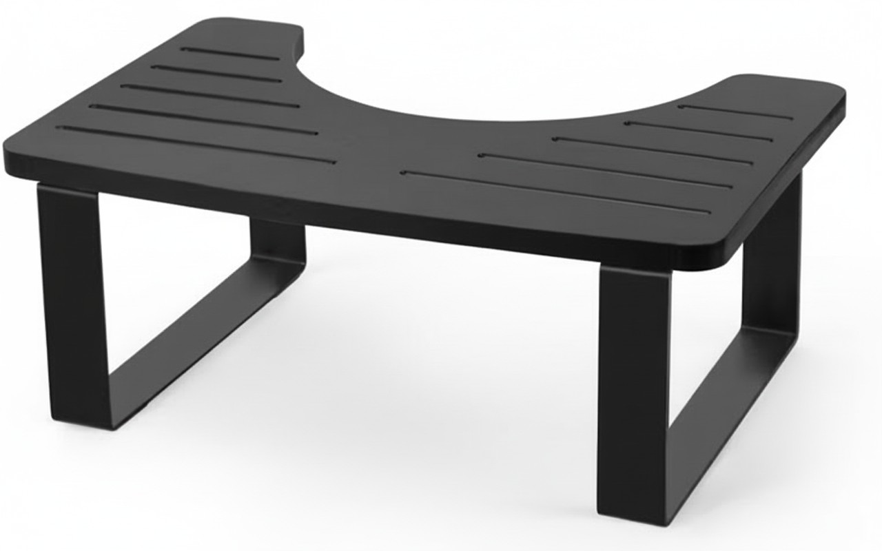 Eco produkty Toaletní stolička na wc Max Black, záchodová stolička pro zdravější vyprazdňování, podstavec k toaletě - PODNOŽKA PŘI SEZENÍ NA TOALETĚ