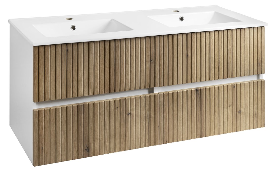 Levně Aqualine PANEDA STRIP umyvadlová skříňka 119x55x45,2cm, dub emporio