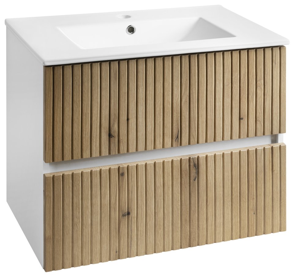 Levně Aqualine PANEDA STRIP umyvadlová skříňka 69,5x55x45,2cm, dub emporio