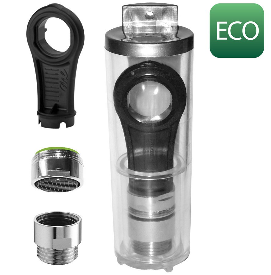 Levně Sapho ECO SET redukce na sprchovou hadici 6 l/min, perlátor 6 l/min, vnější závit M24x1 a klíč, chrom