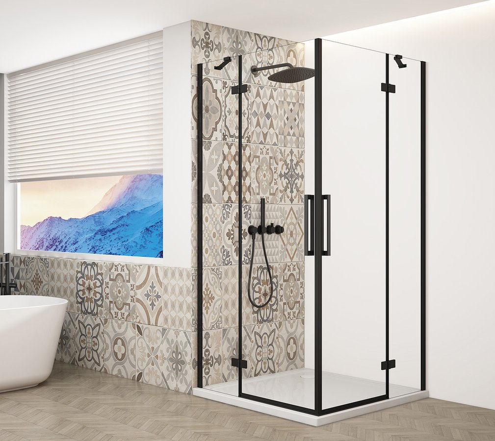 Levně Gelco TRINITY BLACK čtvercový sprchový kout 800x800mm, rohový vstup, čiré sklo