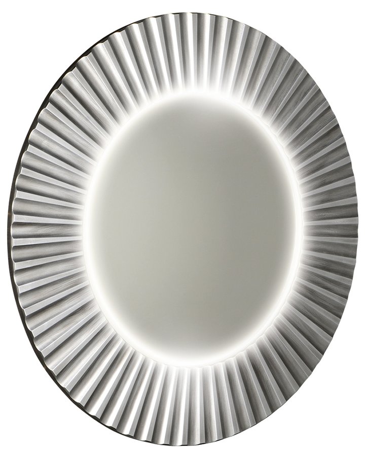 Levně Sapho PRIDE STRIP kulaté zrcadlo s LED osvětlením v rámu ø 90cm, stříbrná