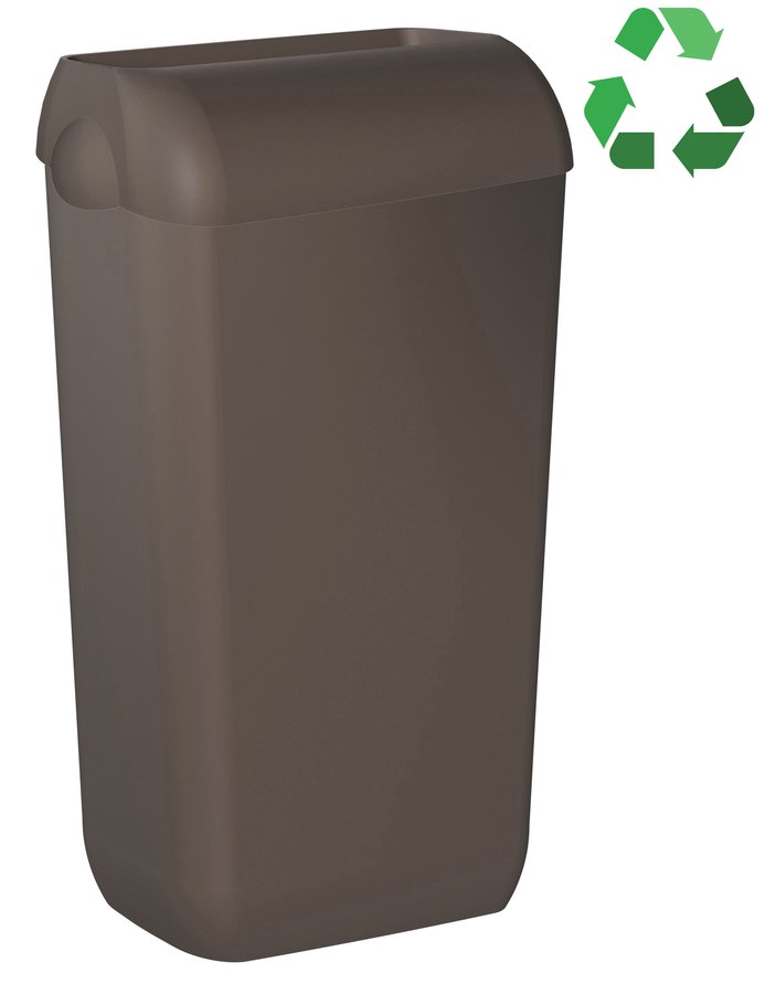 Levně MARPLAST ECOLORED odpadkový koš nástěnný s víkem 23l, ABS, Soft Touch, hnědá