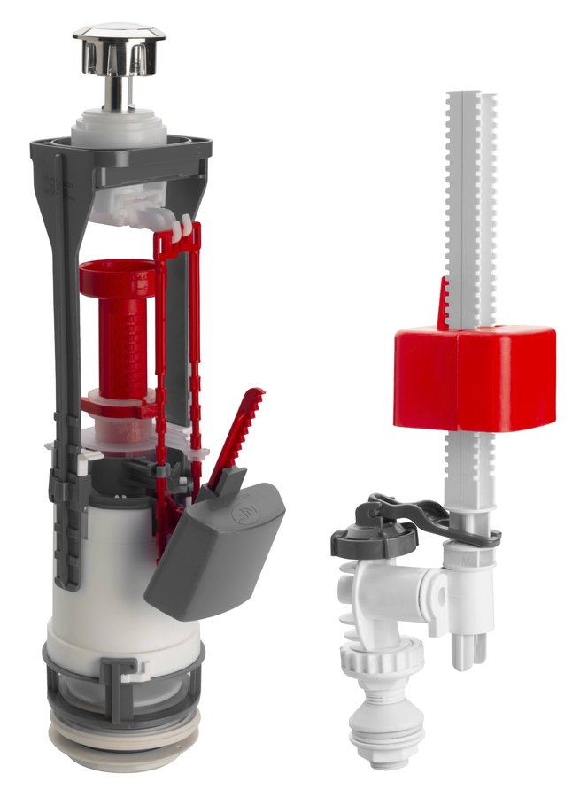 Levně Sapho Splachovací souprava s DUAL tlačítkem, spodní napouštění 1/2", chrom